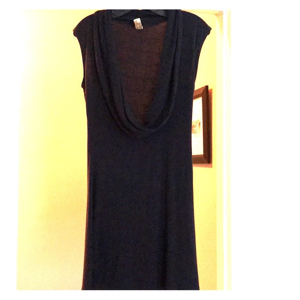 Dark gray cowneck dress